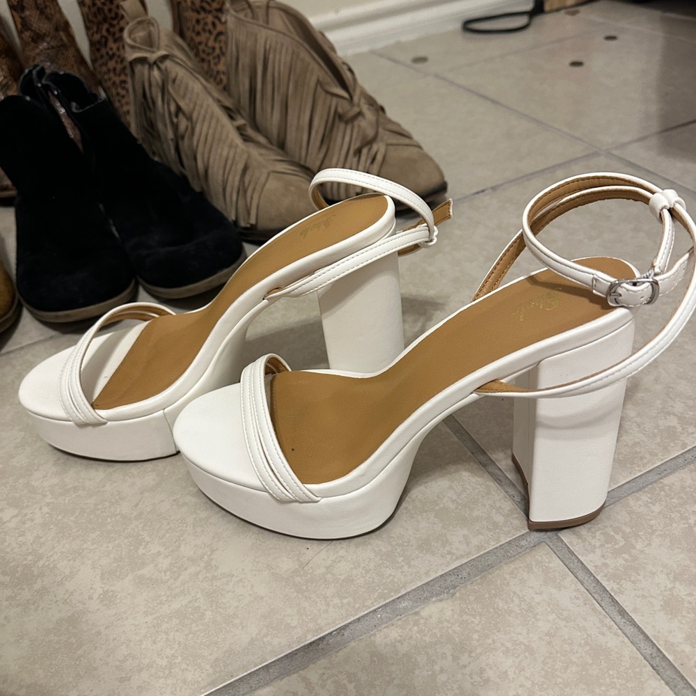 Elegant White Platform Heels